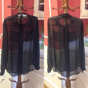 Sheer black blouse